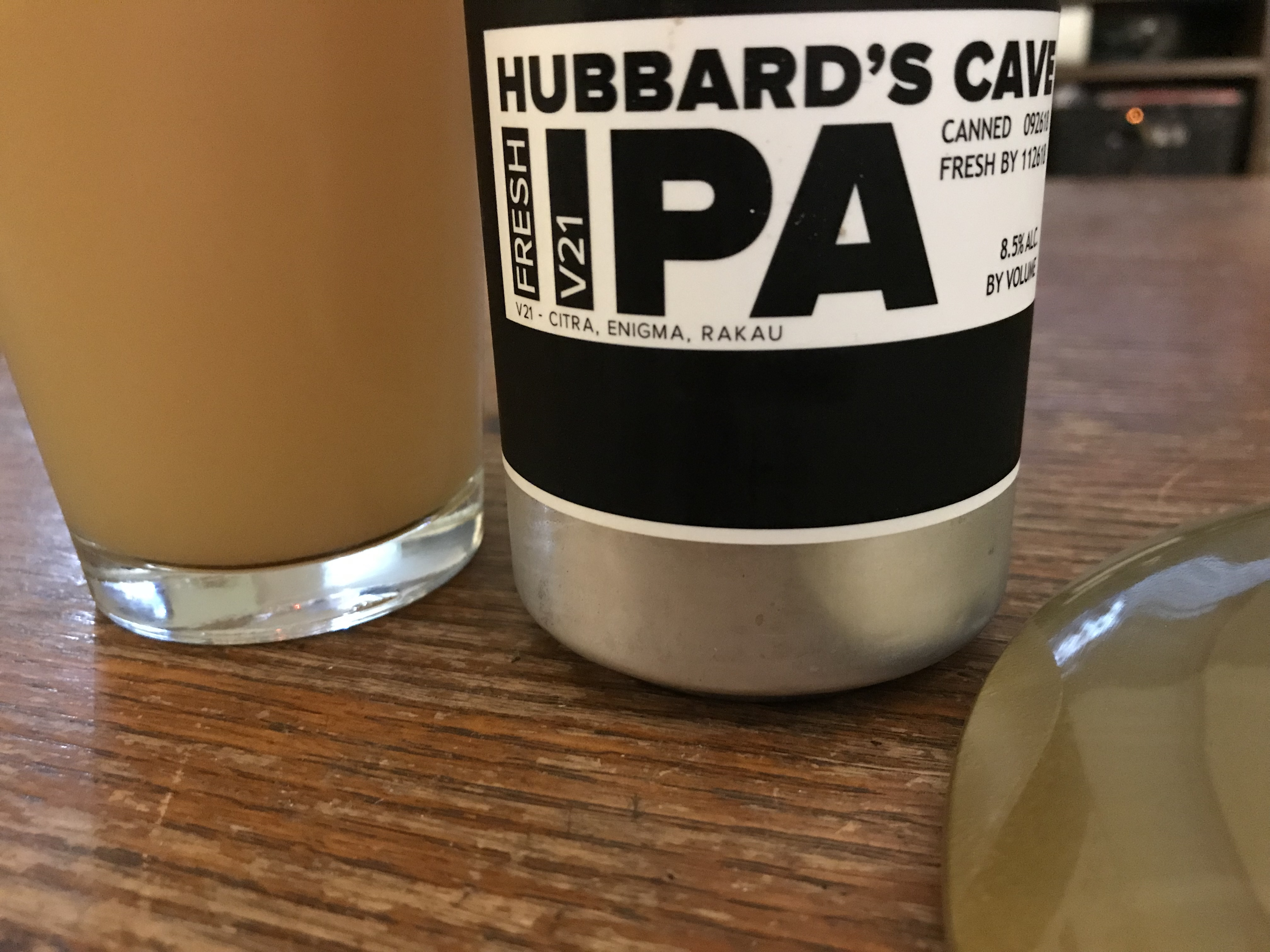 REFRESHMENTS:  Hubbard’s Cave Fresh IIPA V21